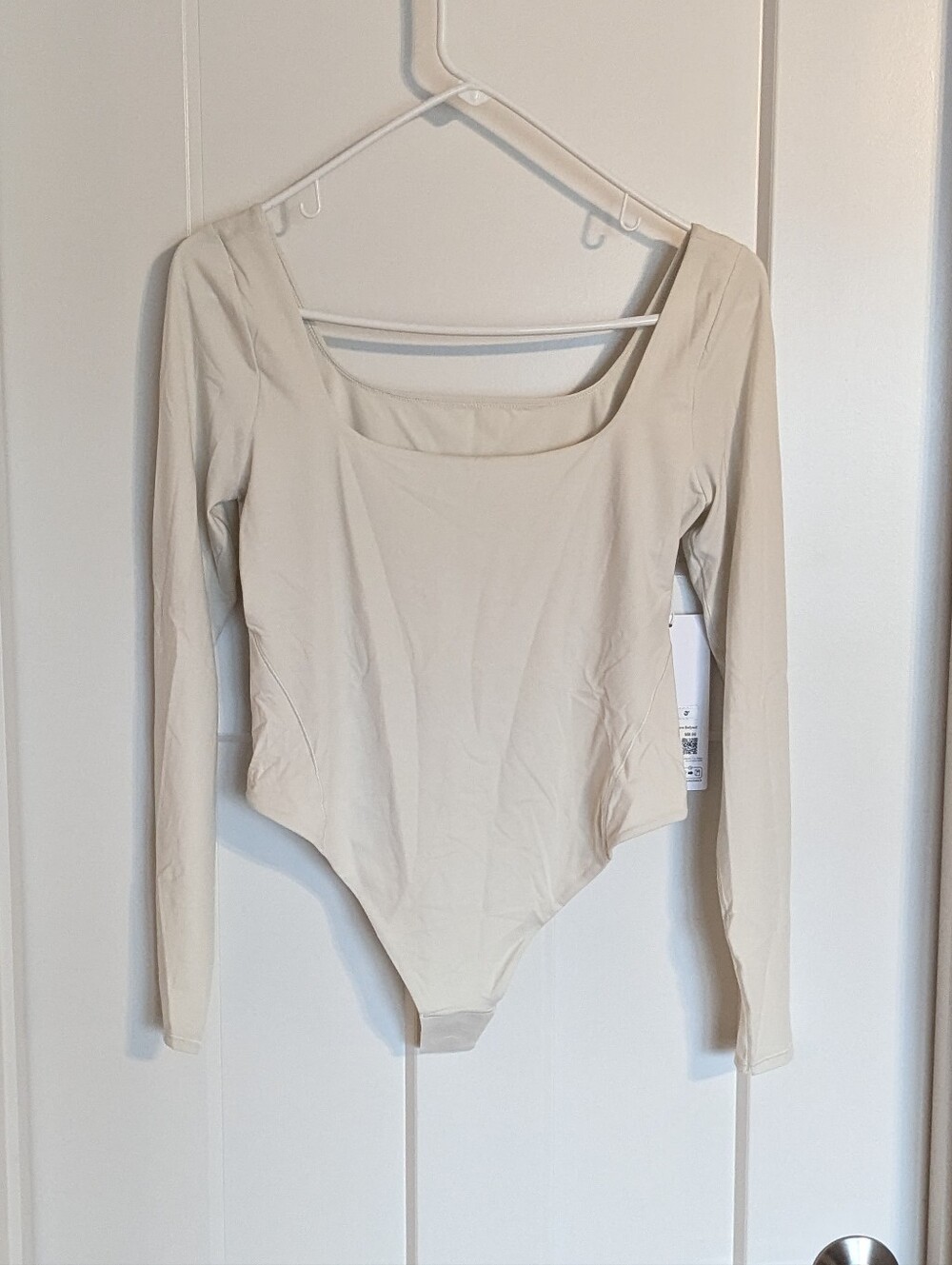 Lululemon Wundermost Square Neck Bodysuit NWT - Bone Off White sz M